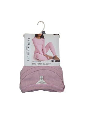 Laura Ashley Brushed Pointelle Long Sleeve Top & Pant Set XL Pink